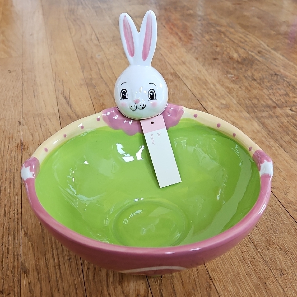 NWT Johanna Parker Carnival Cottage Easter Bunny Bowl